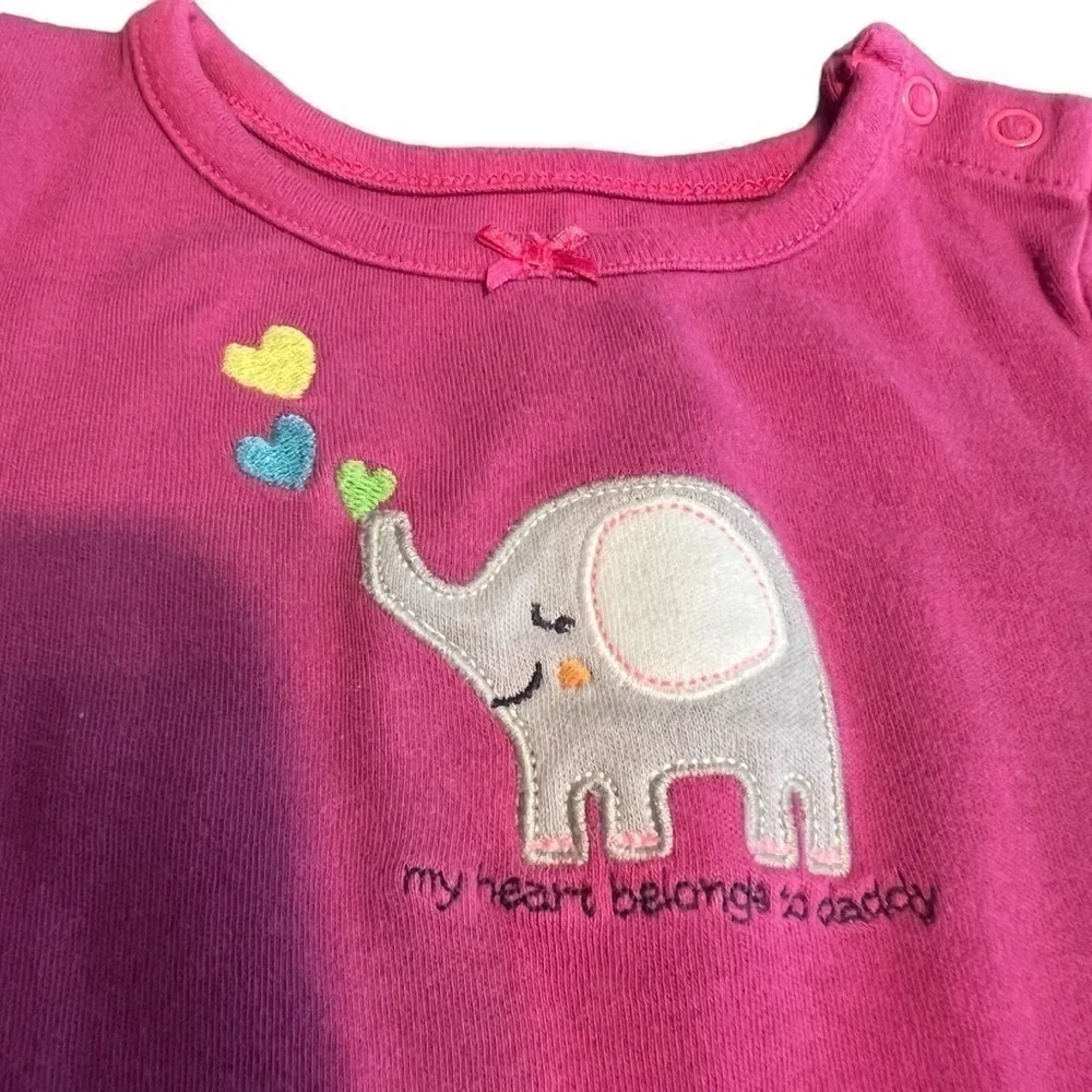 Carters bodysuit my heart belongs to daddy elephant embroidered 18 months